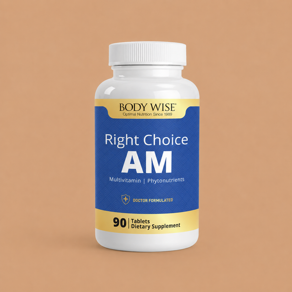 Right Choice AM supplement bottle by Body Wise
