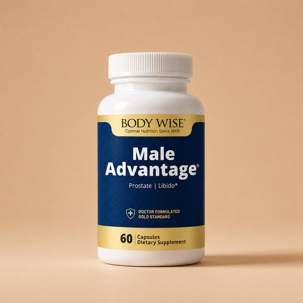 Male Advantage supplement bottle by Body Wise
