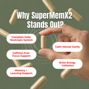 Super MemX2 supplement facts infographic