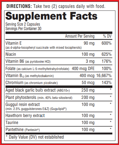 Cardio WIse Supplement Facts